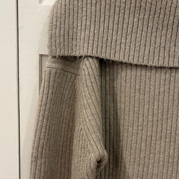 Women's Tan Deep V-Neck Sweater - Picture 12 of 13